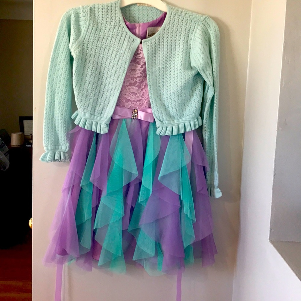 Girls lavender and teal rare edition dress...